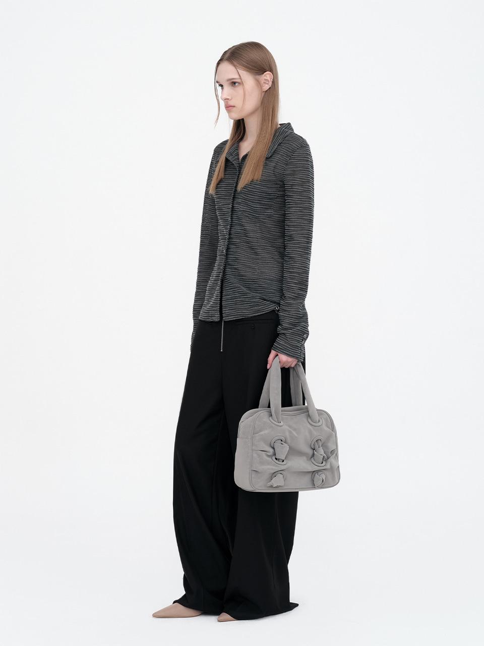 Nubuck Shirring Bag [Ash Gray]