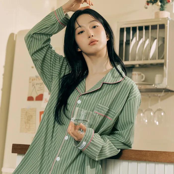 [해원 Pick] 실크핏 웬즈데이 긴팔 커플 잠옷 세트