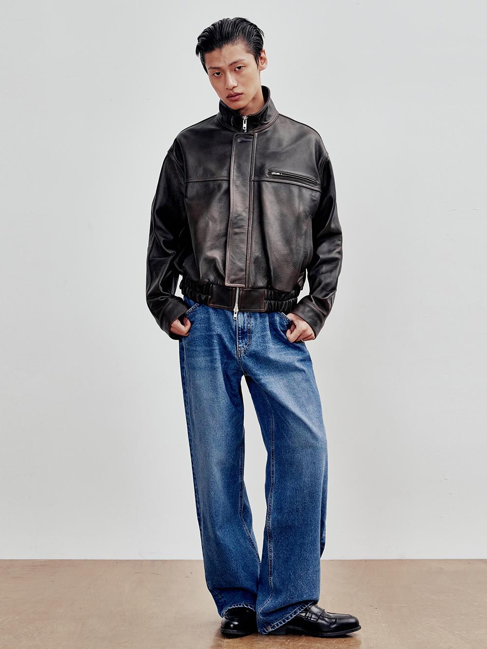 [2차 리오더] Cowhide Bomber Jacket (Brown)