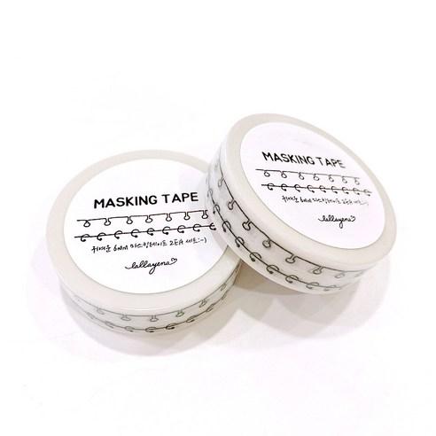 랄라예나 귀여운 마스킹 테이프 2종 세트 6mm x 10m, 94 스프링 메모 ..., 2세트 - 데코테이프 | 쿠팡
