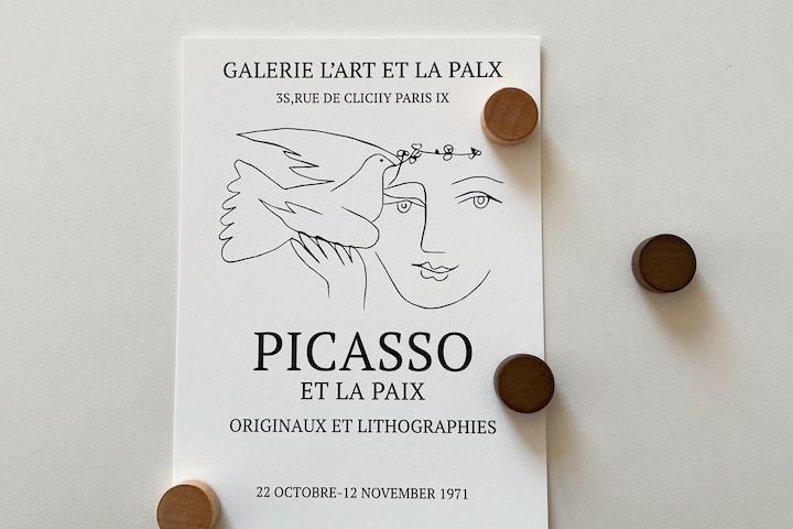 심플 우드 마그넷 원목 냉장고 현관문 자석 _원형