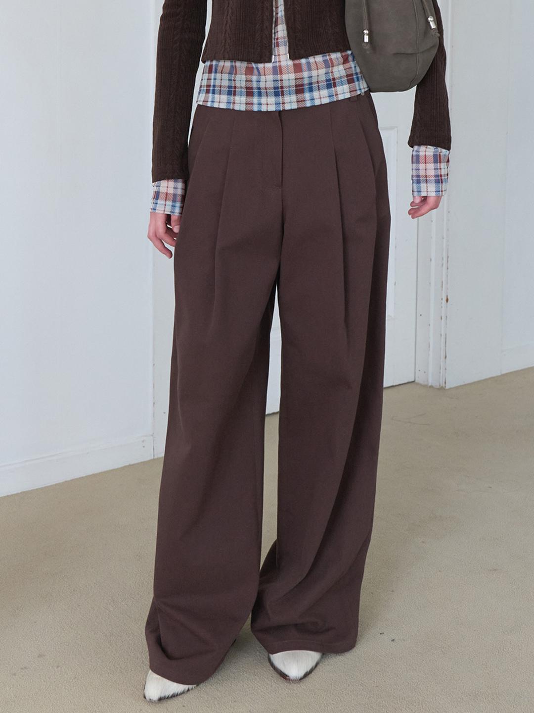 Two-Tuck Wide Pants VW5AL362_2color