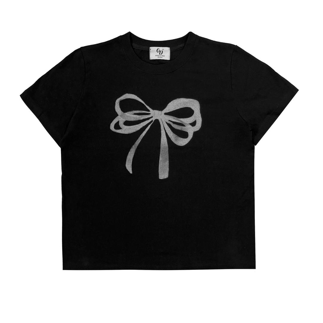 Ribbon Graphic Crop T-Shirts