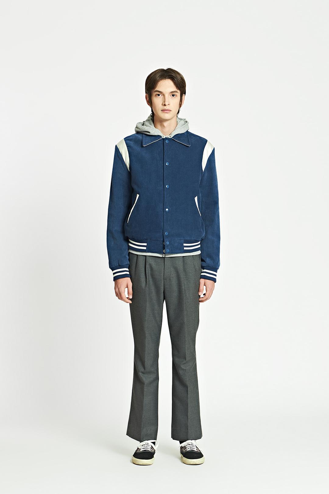 CORDUROY VARSITY JACKET ROYAL BLUE