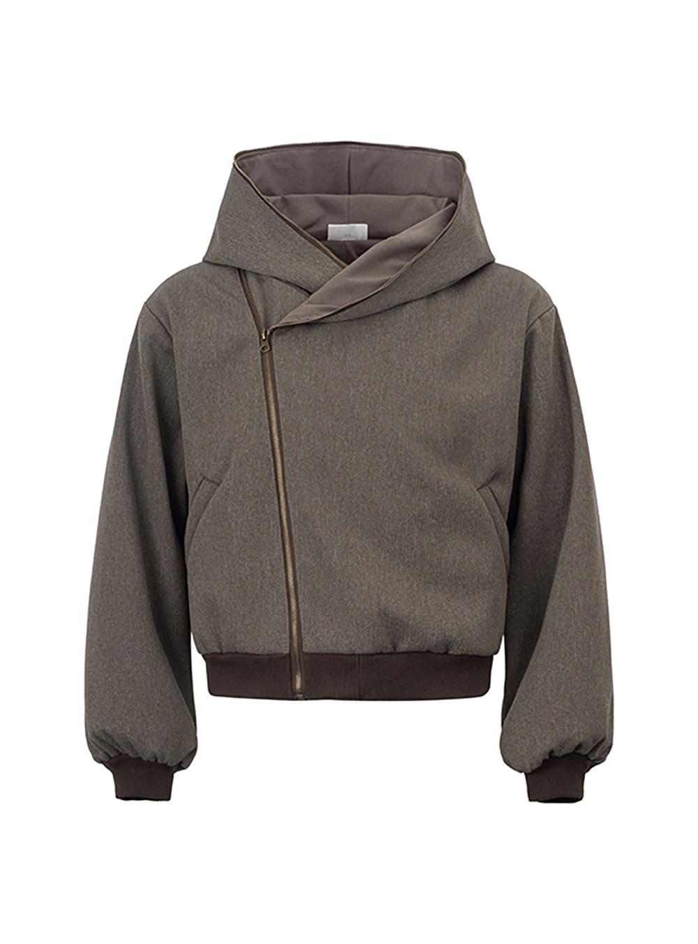 [Slight Vogue] Asymmetrical Hooded Jacket (2color)