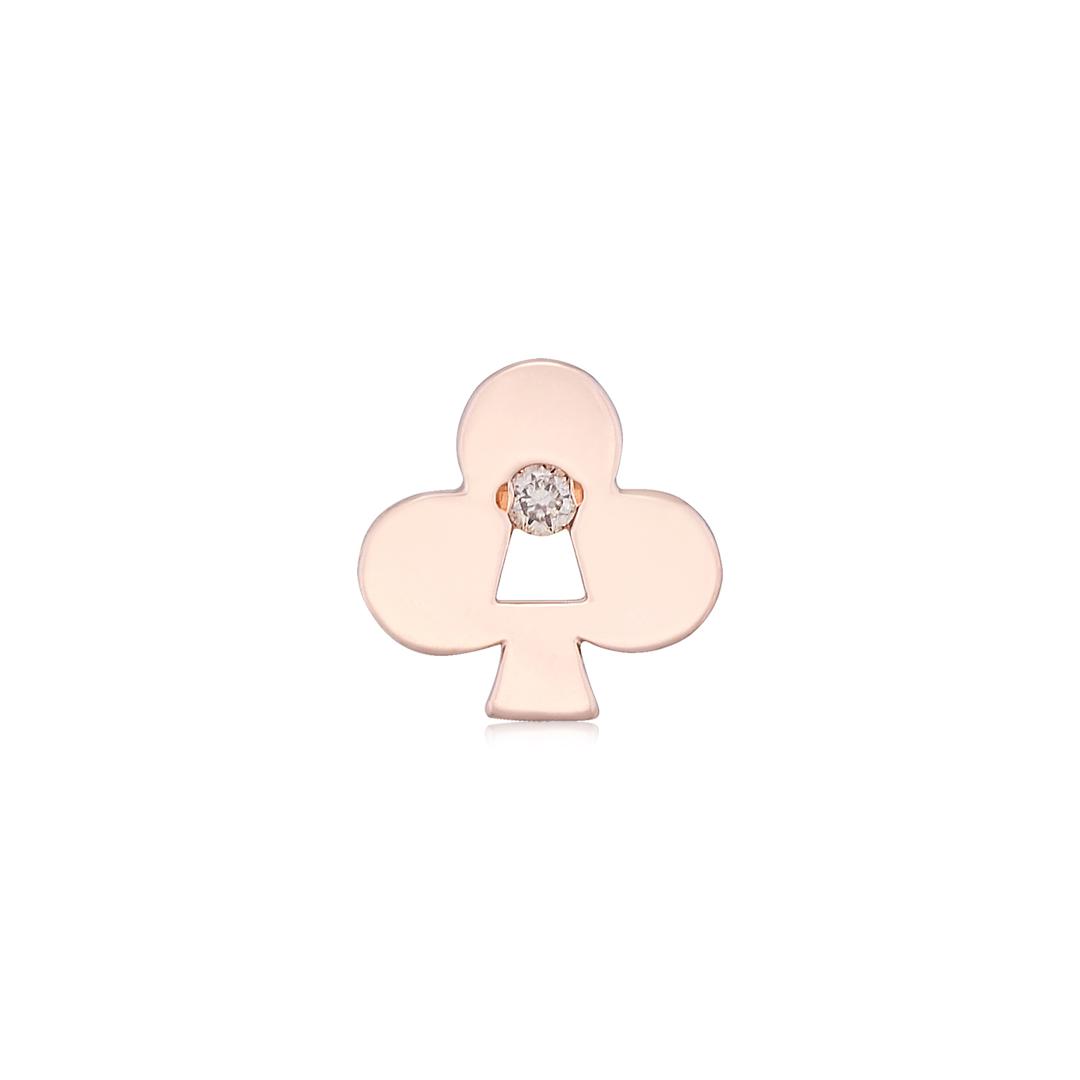 지안프랑코로띠 LOCKEY 클로버 14K골드 다이아몬드 피어싱(외짝) LGDE0300U