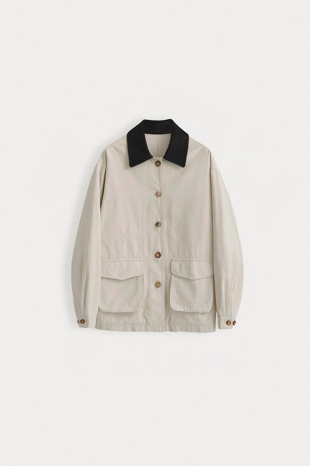 리파인 초어 코튼 자켓_Ecru