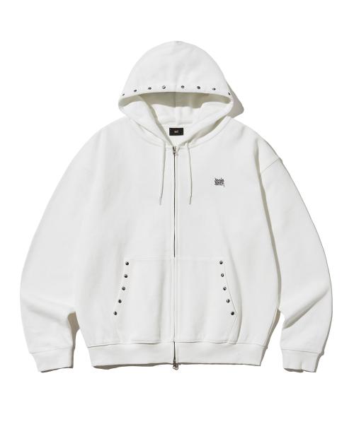 MERGE BB STUD HOOD ZIP UP - IVORY
