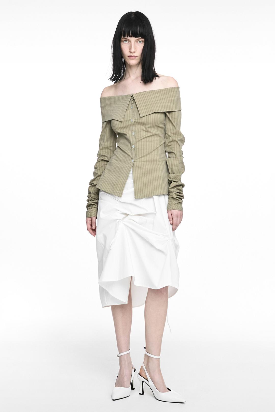 STRAP PULLED SKIRT IVORY