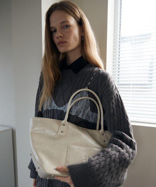 STUD BASKET BAG(MARSHMALLOW)