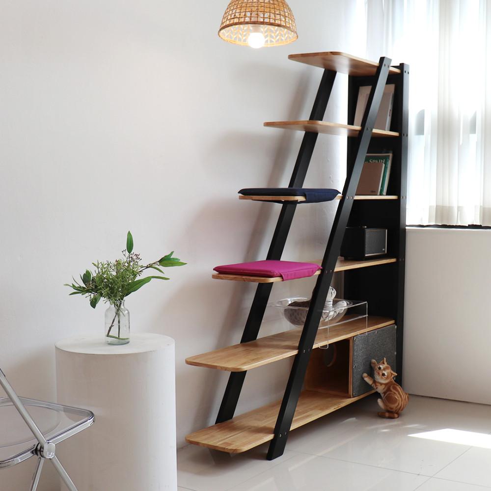 고양이 놀이터 선반 책장 원목 캣타워