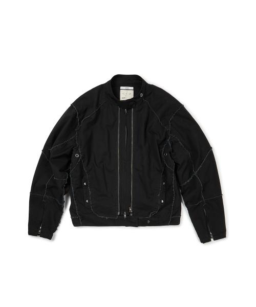 DOUBLE ZIP MOTO JACKET (BLACK)