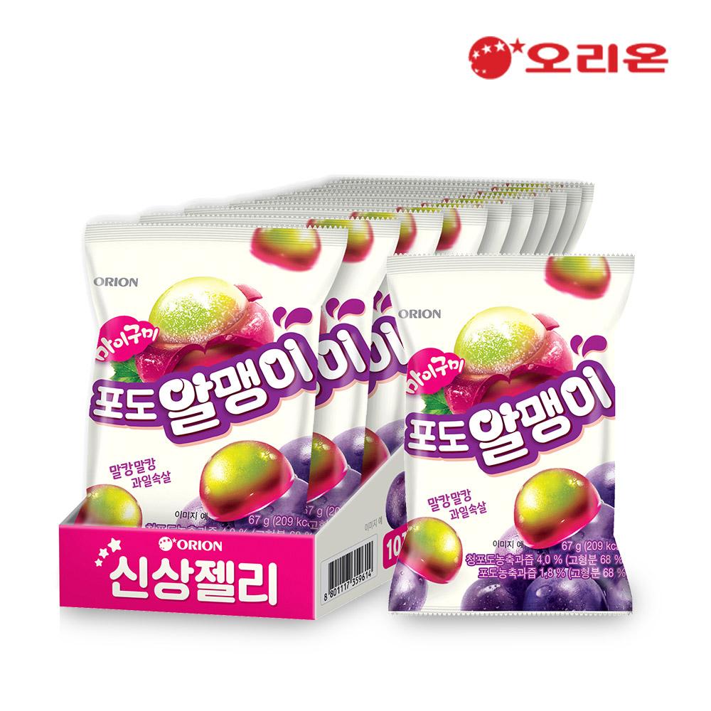 오리온 포도알맹이 1P (67g) x 10개