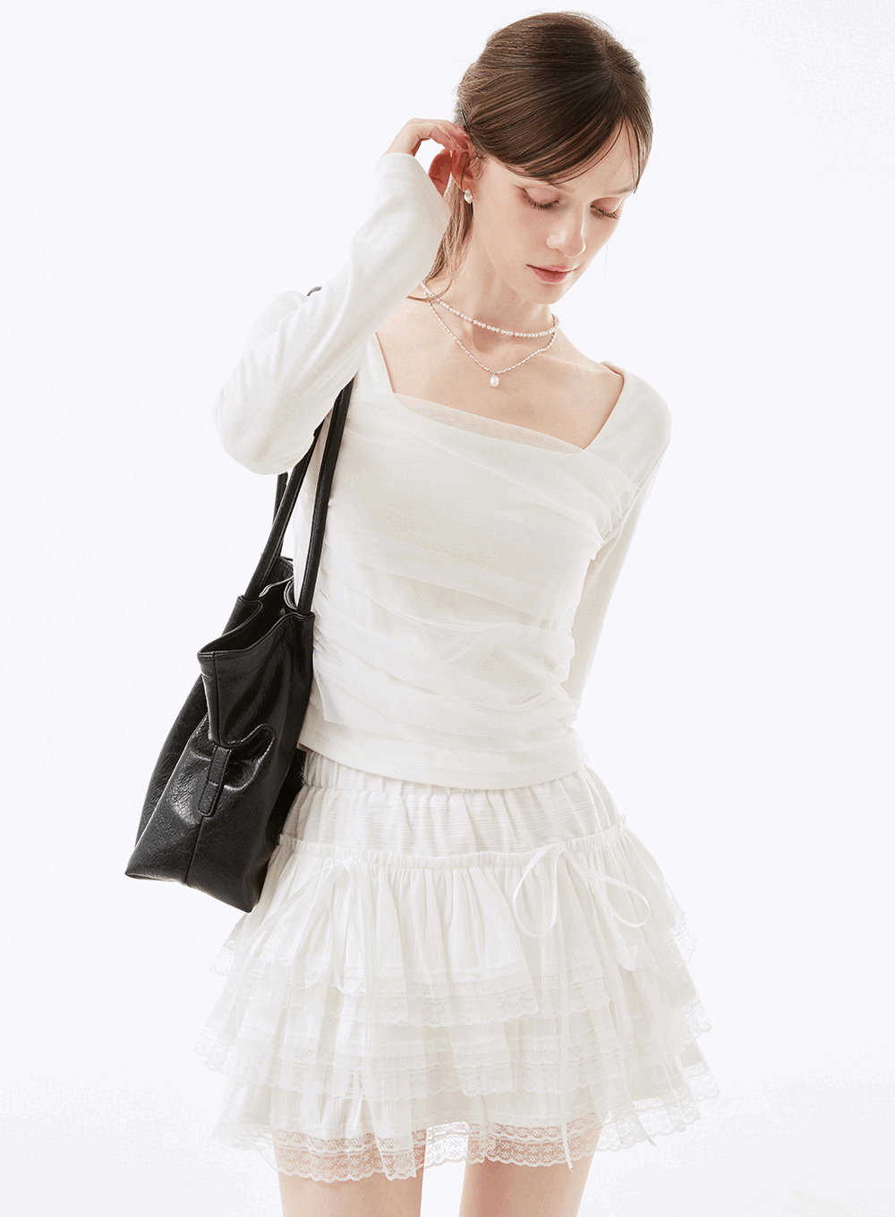 브렌즈 기모 드레이프 긴팔티