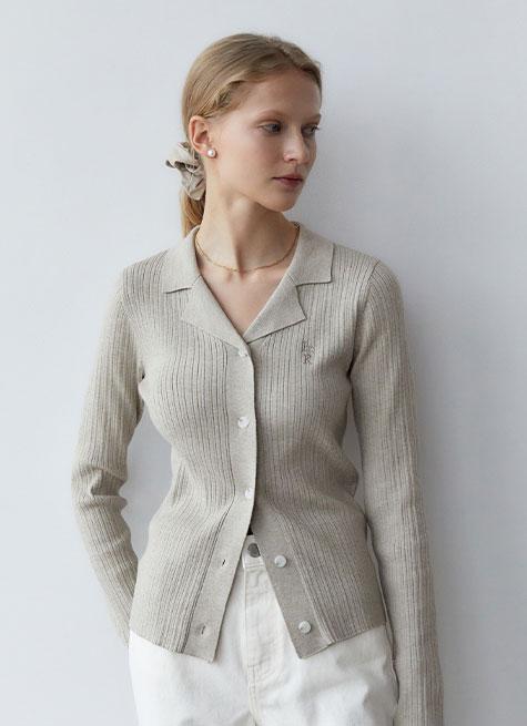 [예약배송 9월 25일] [1차] OPEN COLLAR CARDIGAN_OATMEAL