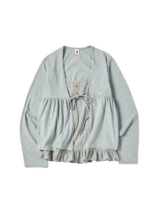 [예약발송 10/13] W CANCAN CHECK CARDIGAN [GRAY]