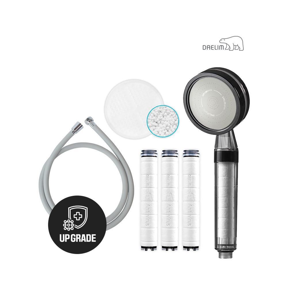 대림바스 디클린 샤워기+항균 플러스 샤워기 리필필터+세라믹볼+샤워호스(그레이)SET