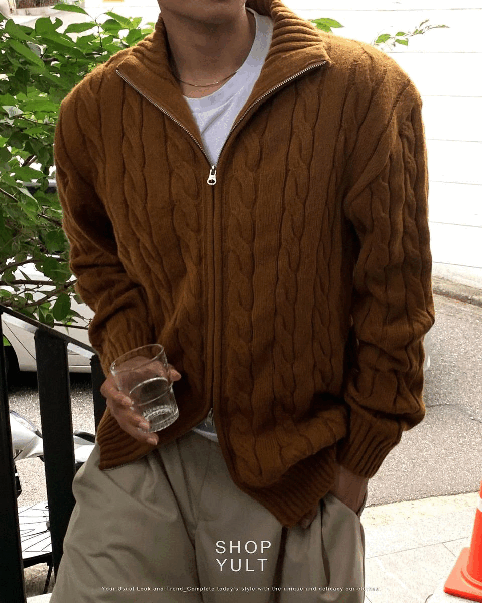 [Wool/2way]Noah Cable Collar Knitwear (5color)