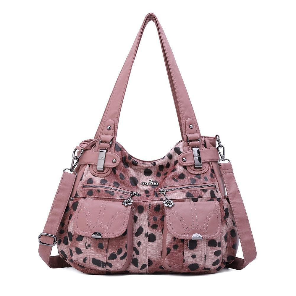 Washed Leather Hobobags Women Shoulder Bags - 18102#L12#8901#357PINK/PINK