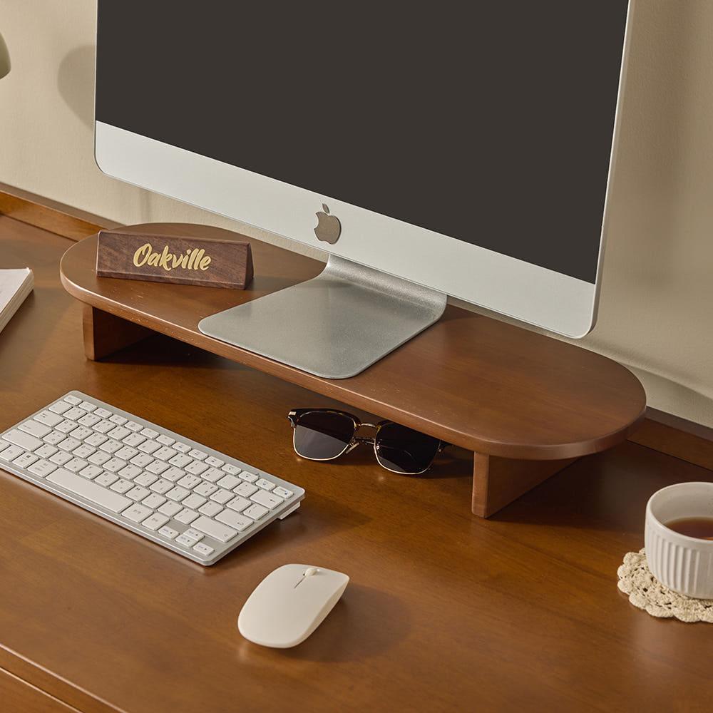 [연말선물] 오크빌 오테카 원목 모니터 받침대 선반 수납 월넛 스탠드 거치대