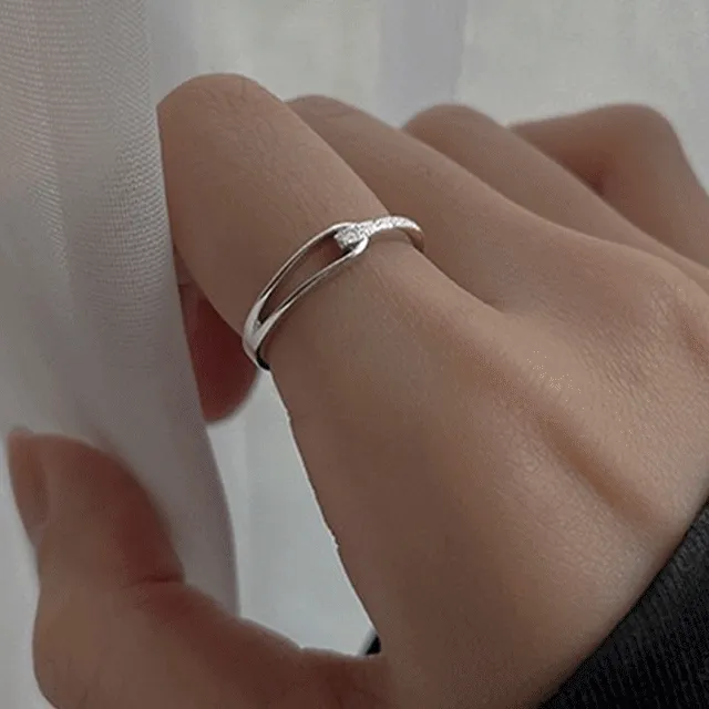 [데일리반지] S925 크링 곡선 세미포인트 반지