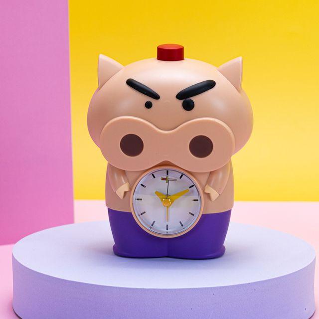 짱구 탁상 알람 시계 책상 무소음 아날로그 시계 캐릭터 부리부리 CSC-A02