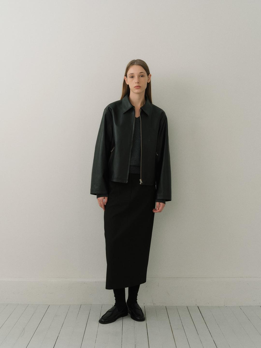 Cow leather jacket (black)