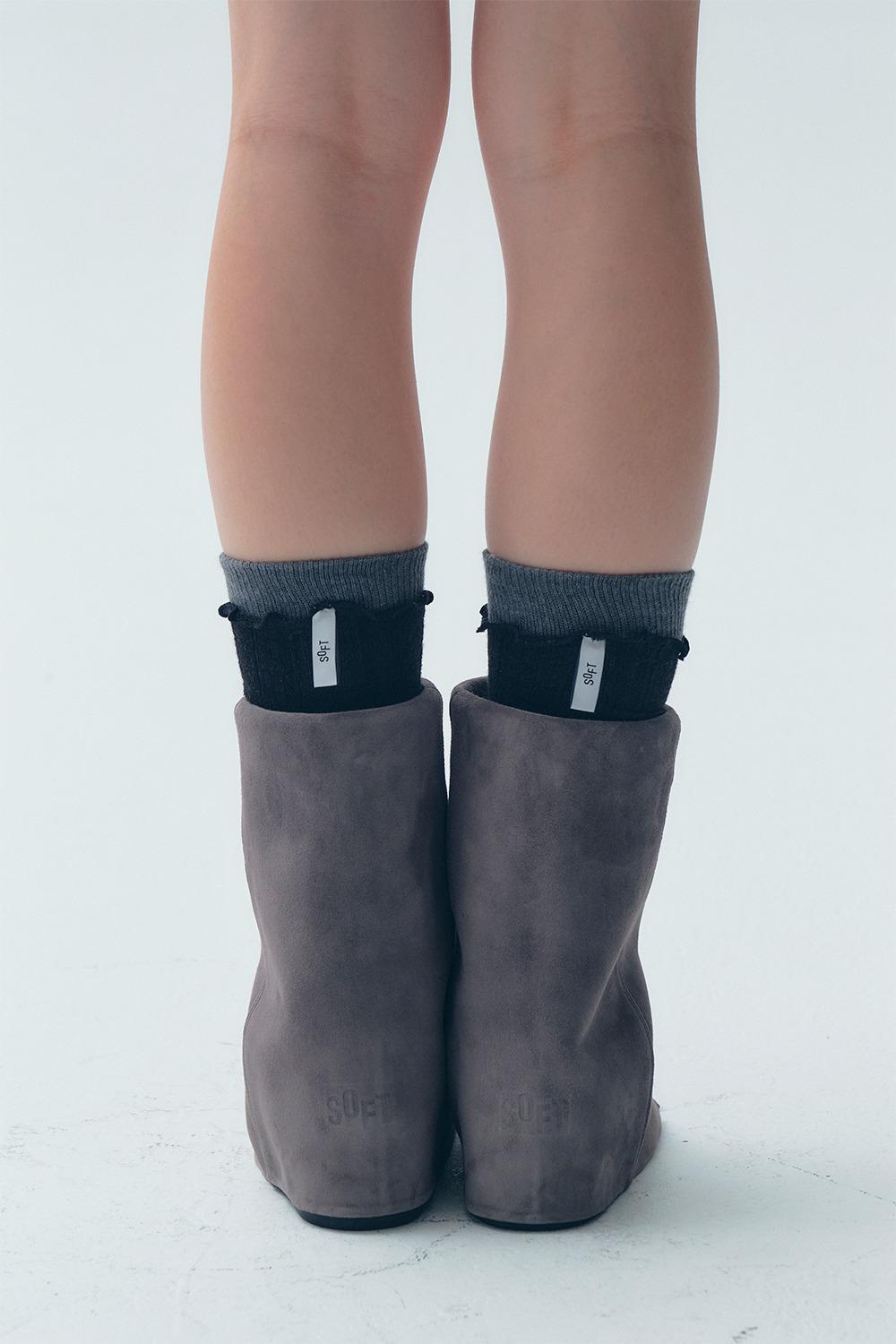 LAYERED WARMER SOCKS SET [GREY BLACK][9/20 순차배송]