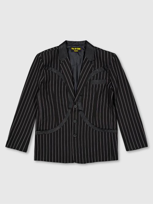 써클 레더 패치 블레이져 (블랙 스트라이프)