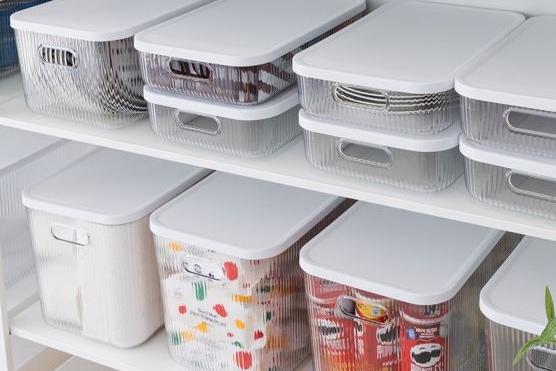 플리츠 투명 팬트리 수납 정리함 5size