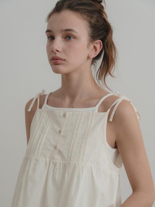 Cottage strap blouse 2color