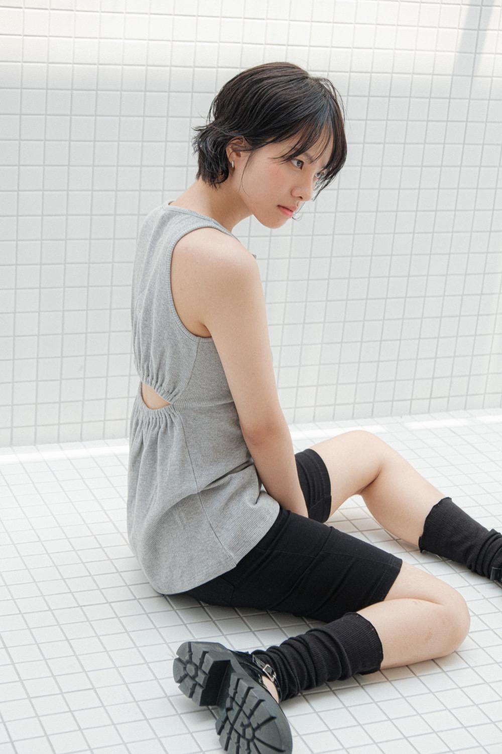 back split sleeveless (melange)