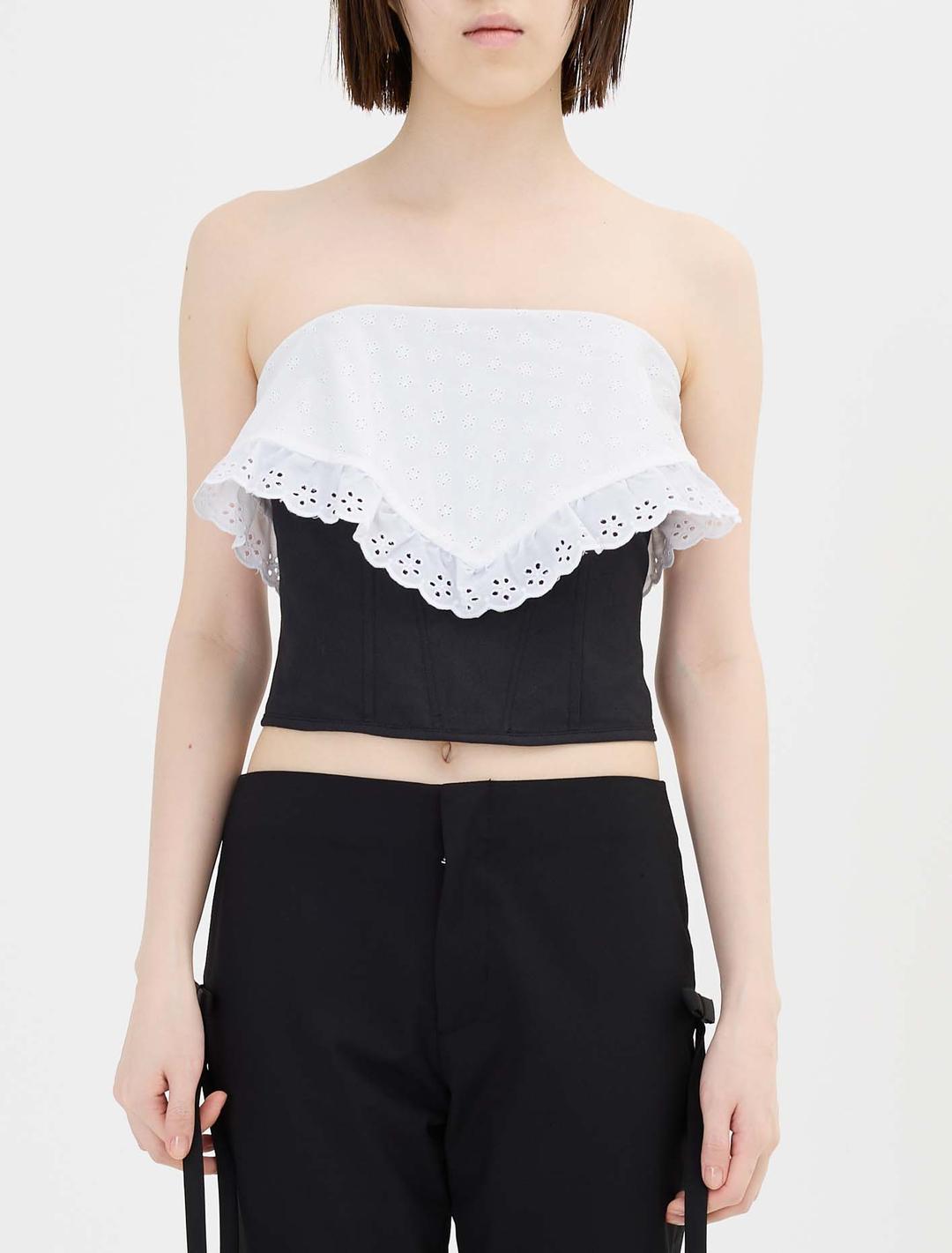 샌디 리앙 핀토 코르셋 탑 블랙 - empty