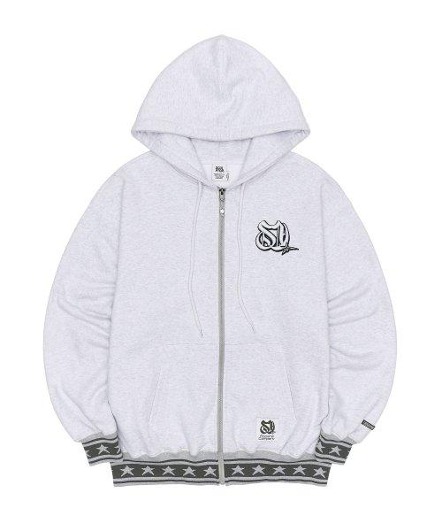스컬프터(SCULPTOR)  3D Monogram Zip-up Hoodie White Melange - 사이즈 & 후기 | 무신사