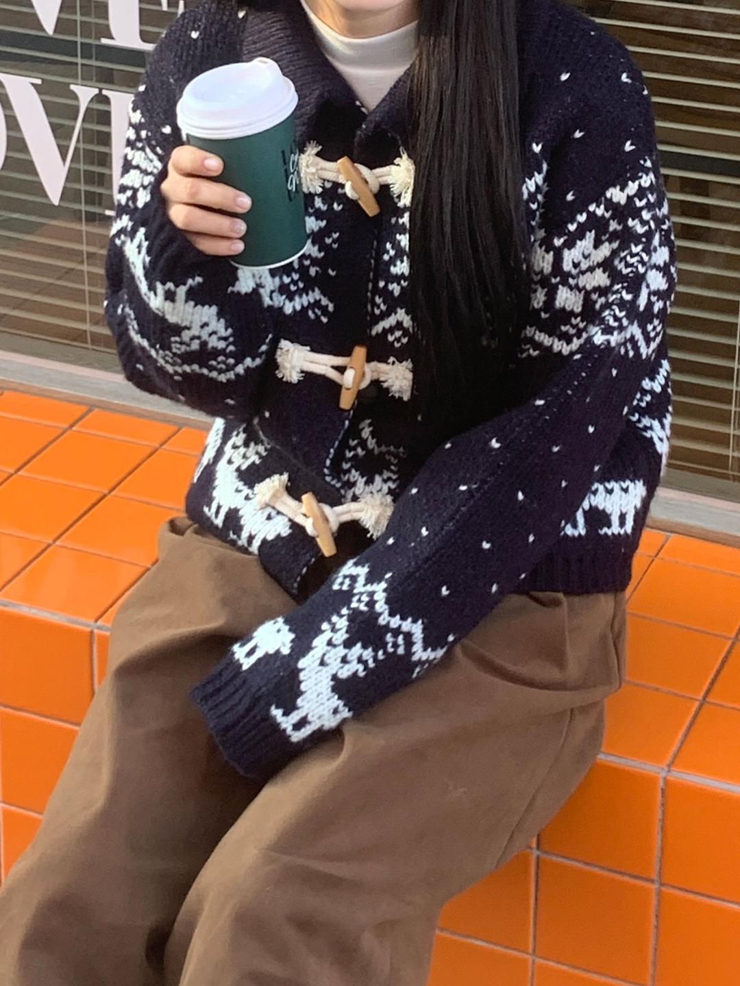 행자씨 [도톰] 웬디 노르딕 떡볶이 가디건 (3 color)