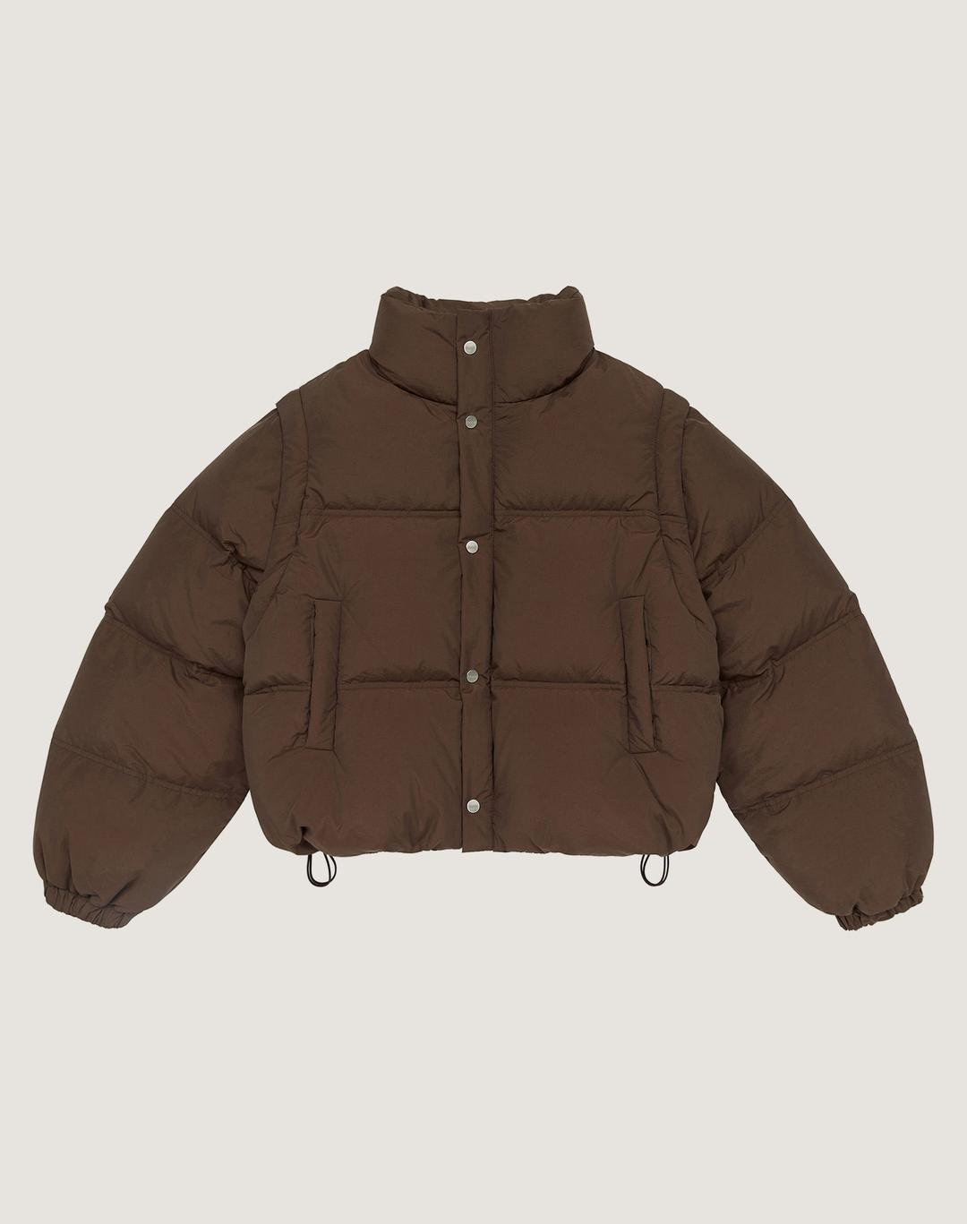 2Way Puffer Jacket (Brown)