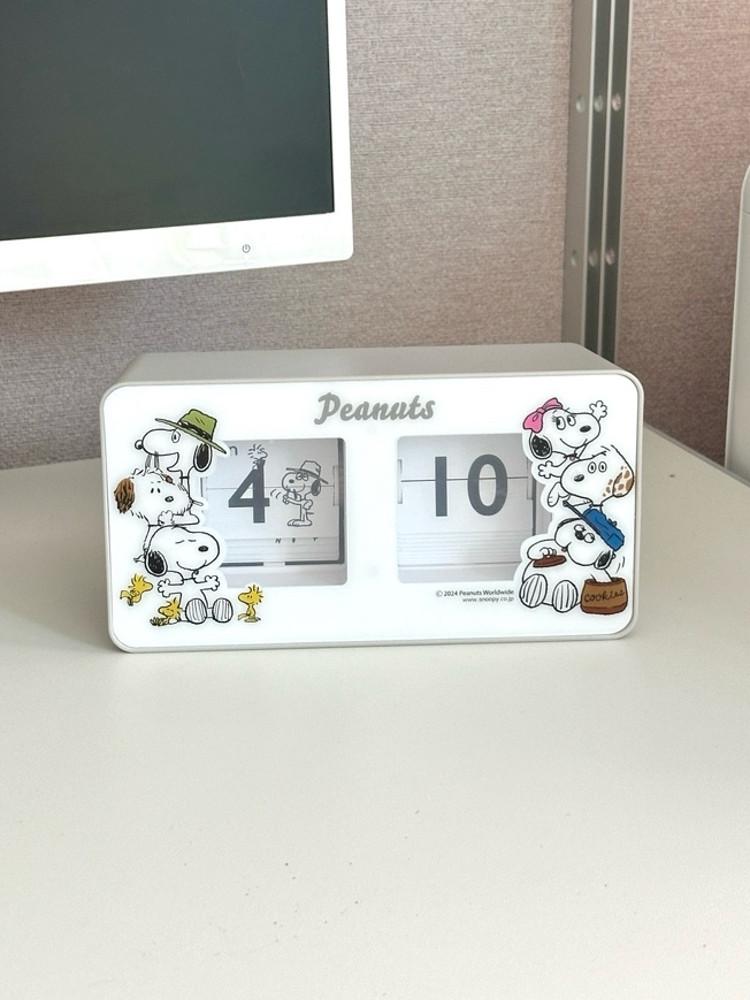 스누피 파타파타 탁상시계 플립클락 그레이