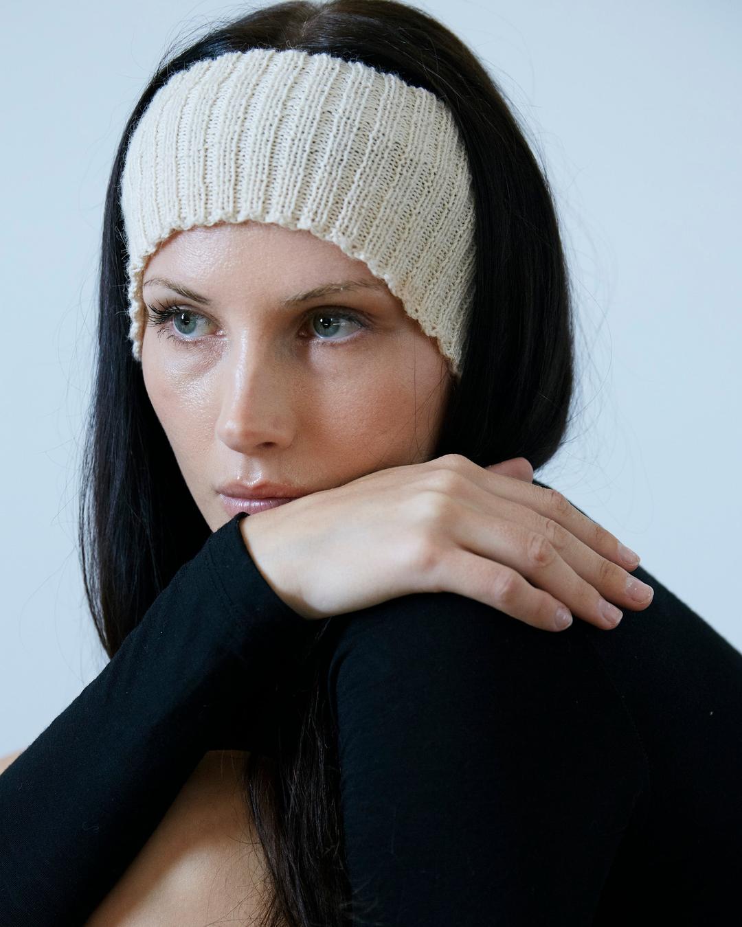 The Headband in Silk Merino - One Size / Cream