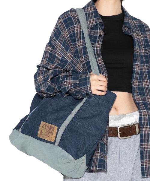 XTA099 빈티지 데님 토트 백 (BLUE)