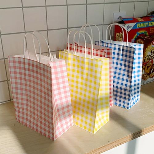 Check Handle Paper Bag 체크종이가방