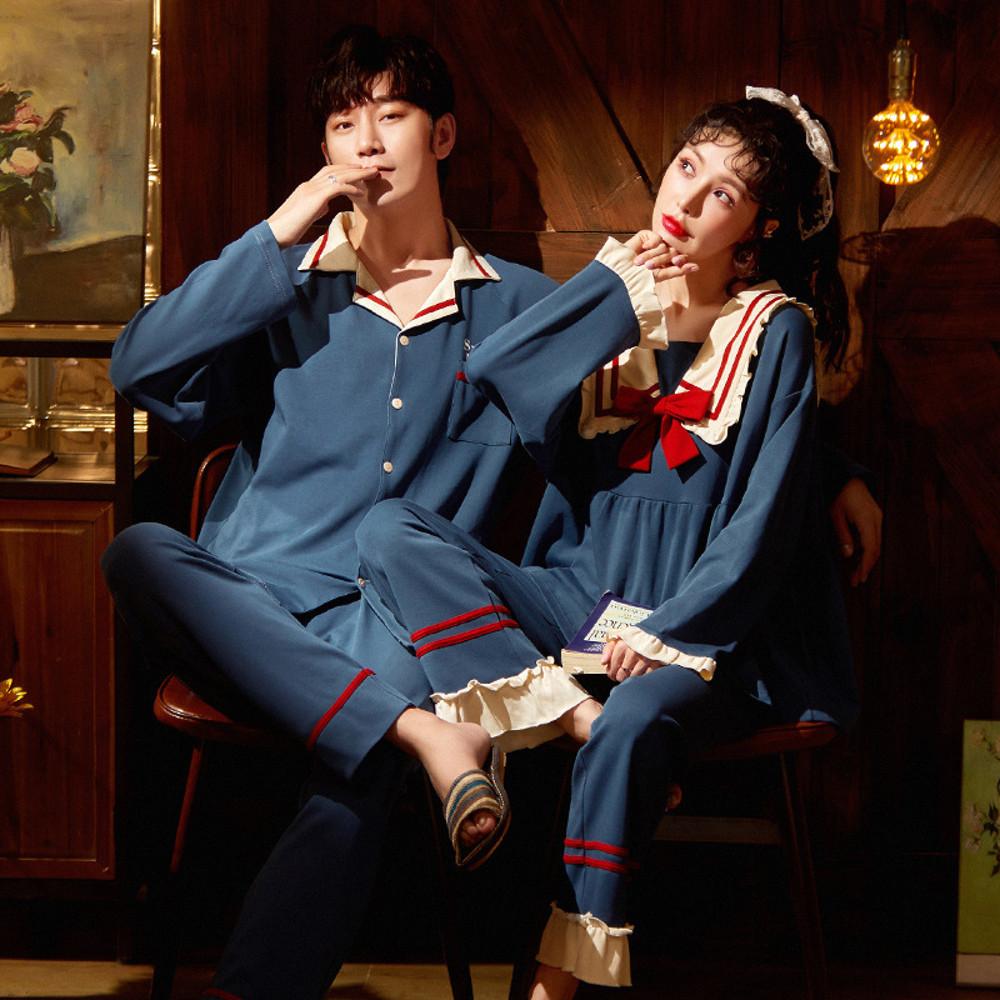 세라 커플잠옷 긴팔 반팔 순면 원피스 잠옷 파자마 세트