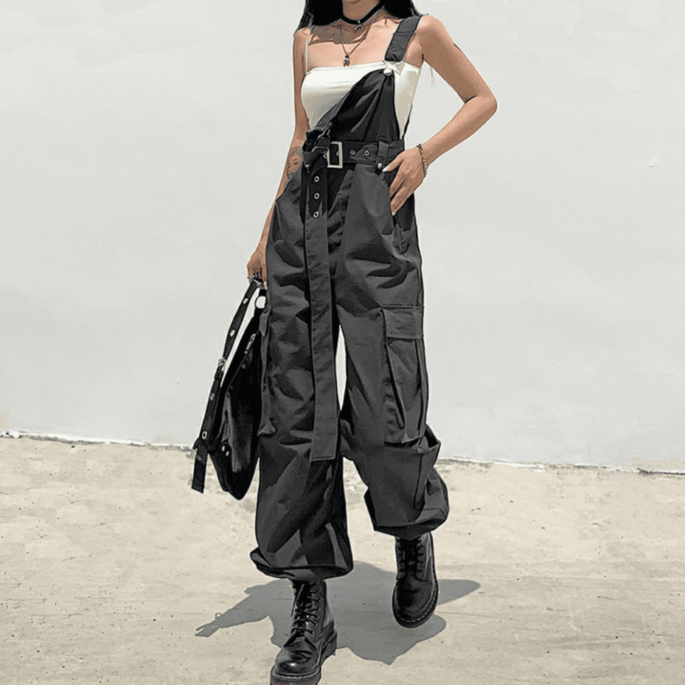 멜빵점프수트 방송 댄스복 여성의류 스트릿댄스복 스우파 스걸파 스타일 의상 걸스힙합