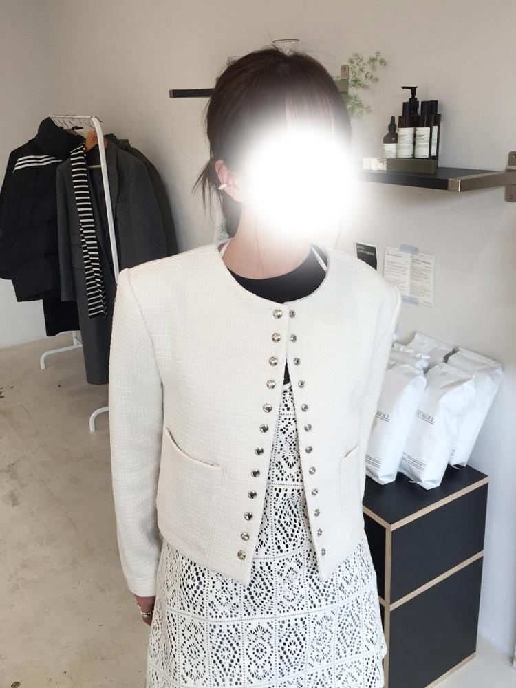 snap tweed jacket (2color)