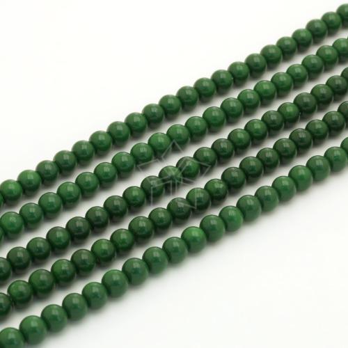 밀크볼 라운드 4mm 포레스트그린(1줄)