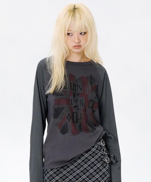 유니온 잭 L/S 티 [다크 그레이]