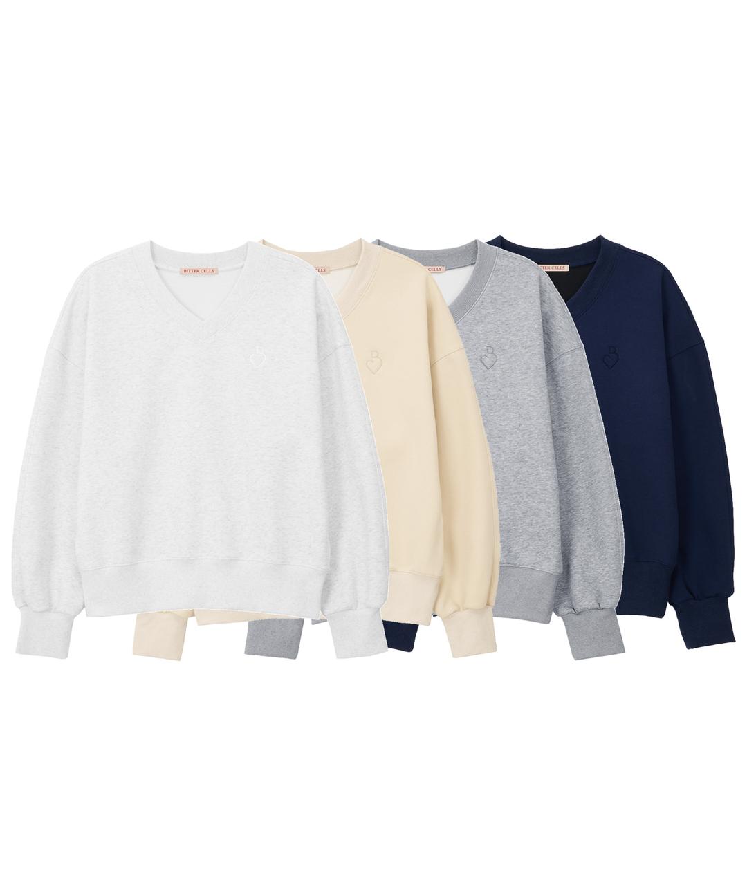 Essential V Neck Sweat Shirt - 4 Colors