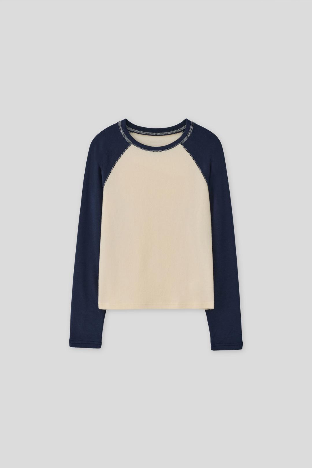 (2nd re-stock) T/T Two-tone raglan top (ivory)