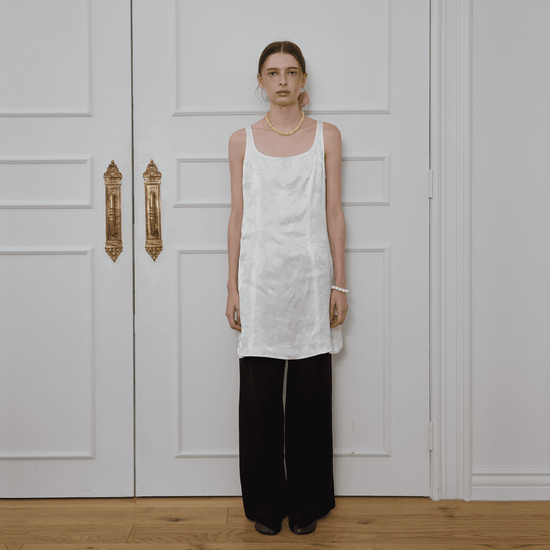 JACQUARD SLIM DRESS, IVORY