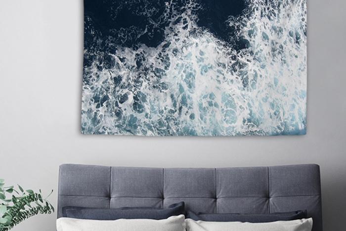 파도 패브릭포스터 대형 태피스트리 두꺼집 가리개 가림막 커튼