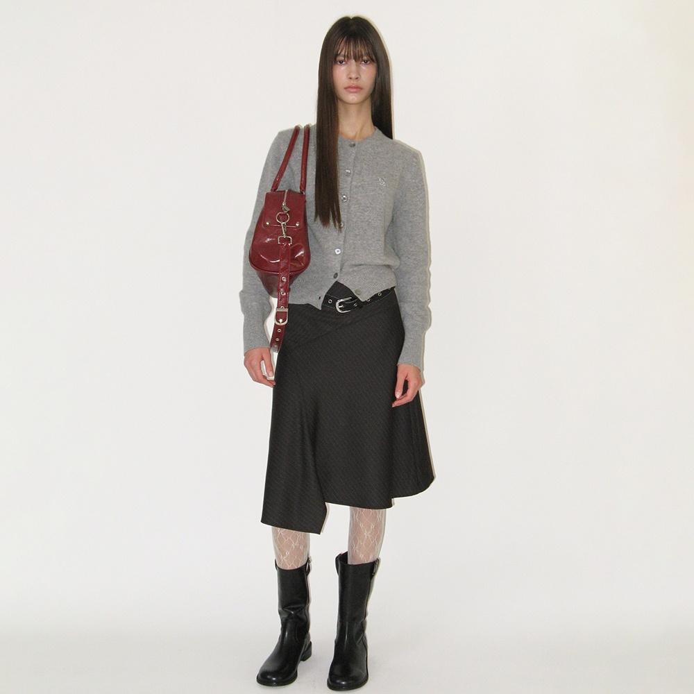 Asymmetric Midi Skirt (BLACK)